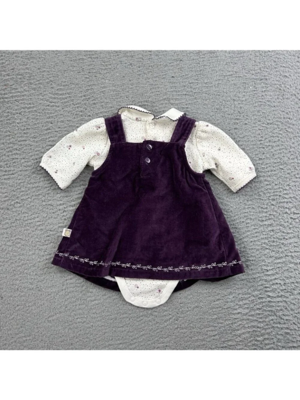 Winnie The Pooh Purple Dress Size Newborn VTG Two Piece Baby Kid